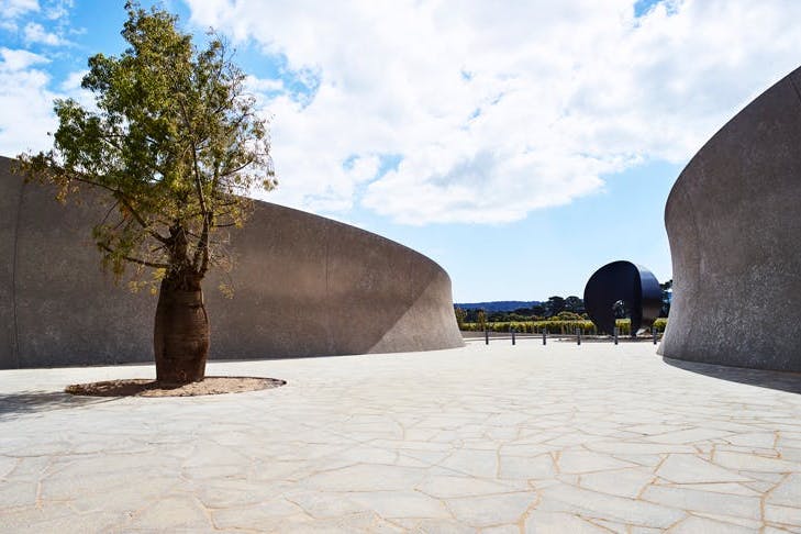 The large sculpture garden at Pt Leo Estate.